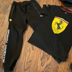 Puma Ferrari sweatpants and matching T-shirt size medium, worn once